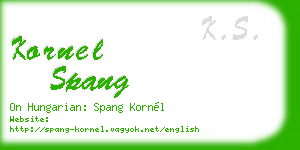 kornel spang business card
